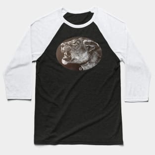 Angry Lioness Baseball T-Shirt